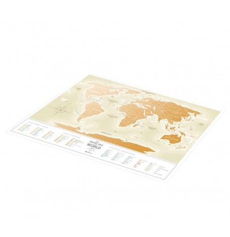Скретч-карта світу Travel Map Gold (російська мова) в тубусі