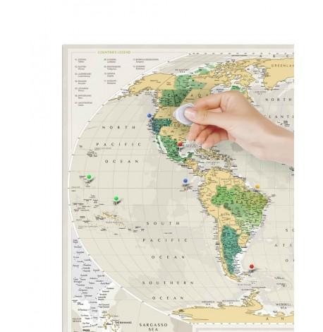 Скретч-карта світу Travel Map Geography World (англійська мова) в тубусі 