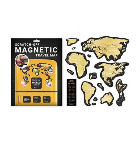 Магнітна скретч-карта світу Travel Map Magnetic World (англійська мова) в коробці