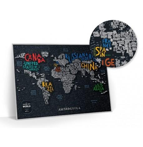 Скретч-карта світу Travel Map Letters World (англійська мова) в тубусі