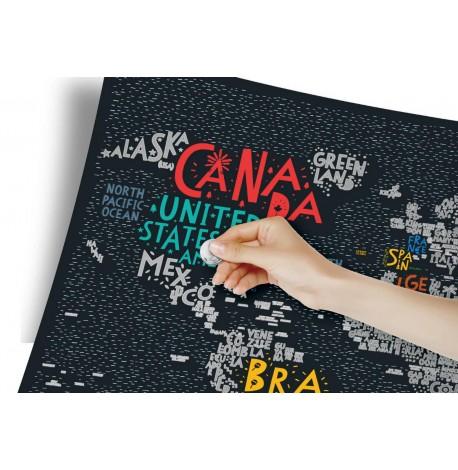 Скретч-карта світу Travel Map Letters World (англійська мова) в тубусі