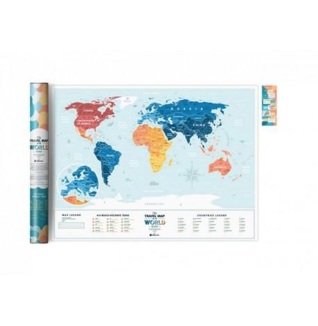 Скретч-карта світу Travel Map Holiday Lagoon World (англійська мова) в тубусі