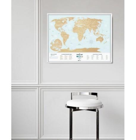 Скретч-карта світу Travel Map Holiday Lagoon World (англійська мова) в тубусі