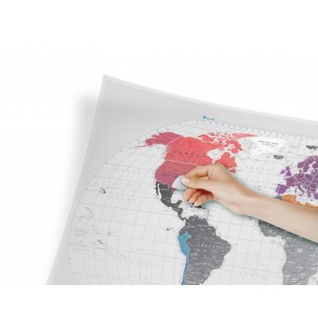 Прозора скретч-карта світу Travel Map AIR World (англійська мова) у тубусі