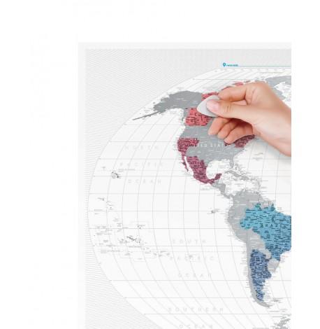 Прозора скретч-карта світу Travel Map AIR World (англійська мова) у тубусі
