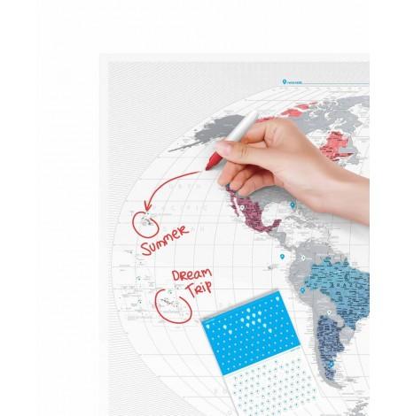 Прозора скретч-карта світу Travel Map AIR World (англійська мова) у тубусі