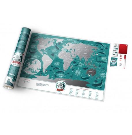 Скретч-карта світу Travel Map Marine World (англійська мова) в тубусі