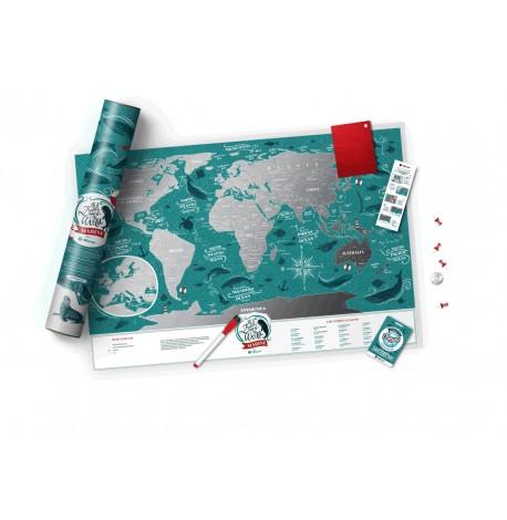 Скретч-карта світу Travel Map Marine World (англійська мова) в тубусі