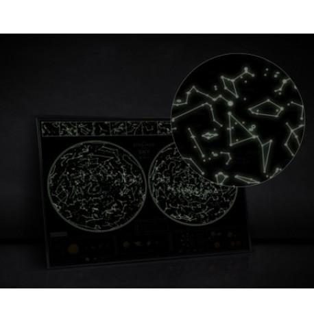 Светящаяся карта звездного неба Star map of the sky (английский язык) в тубусе