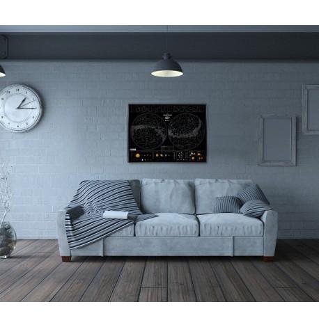 Светящаяся карта звездного неба Star map of the sky (английский язык) в тубусе