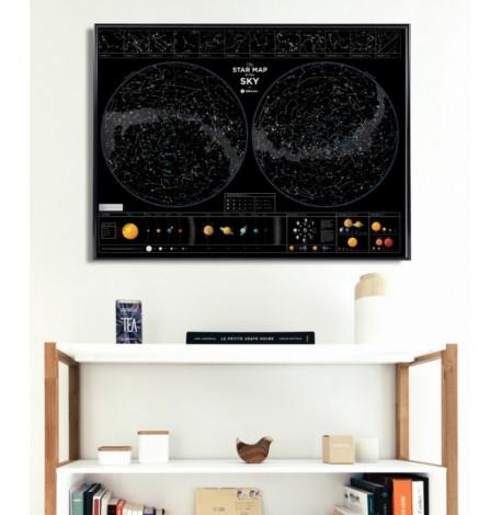 Светящаяся карта звездного неба Star map of the sky (английский язык) в тубусе