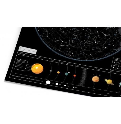 Светящаяся карта звездного неба Star map of the sky (английский язык) в тубусе