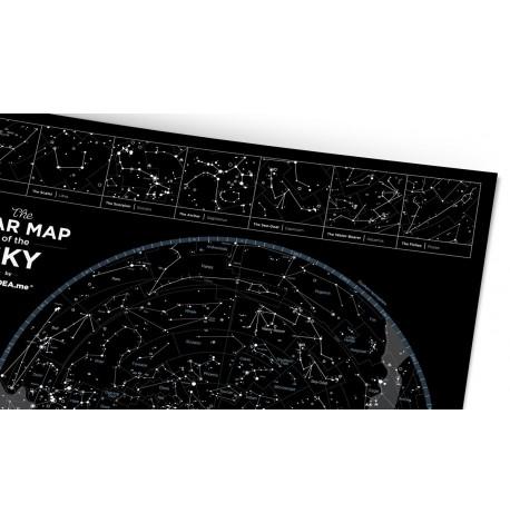 Светящаяся карта звездного неба Star map of the sky (английский язык) в тубусе