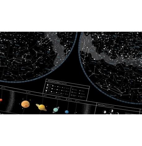 Светящаяся карта звездного неба Star map of the sky (английский язык) в тубусе