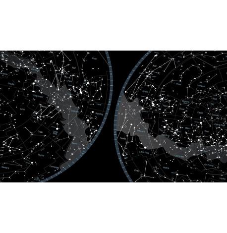 Светящаяся карта звездного неба Star map of the sky (английский язык) в тубусе