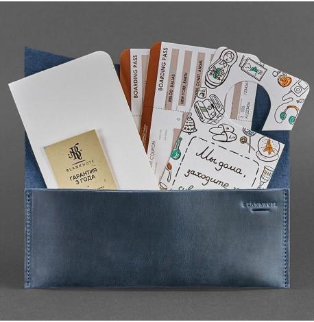 Кожаный тревел-кейс 1.2 (темно-синий) кожа Crazy Horse