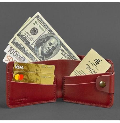 Портмоне из натуральной кожи 4.3 (бордовое)