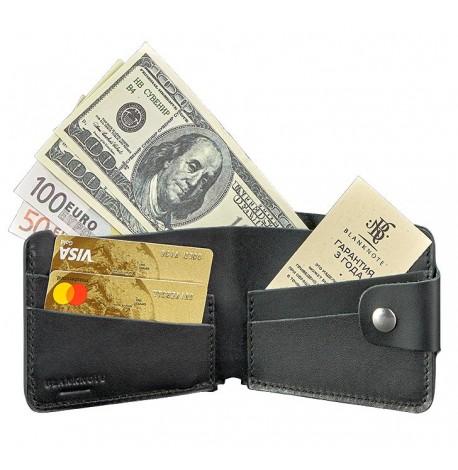 Портмоне из натуральной кожи 4.3 (кожа krast) черное