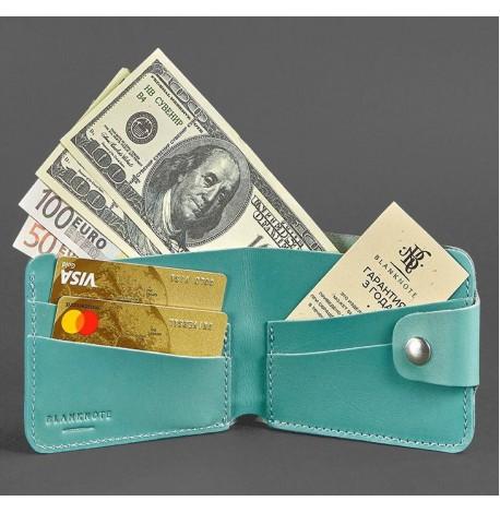 Портмоне з натуральної шкіри 4.3 (бірюзове)