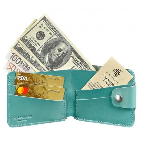 Портмоне з натуральної шкіри 4.3 (бірюзове)