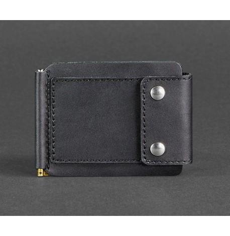 Зажим для грошей шкіряний 10.0 (чорний) шкіра Krast