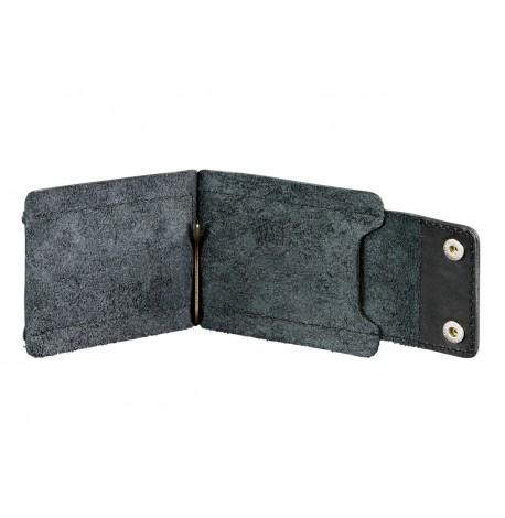 Зажим для грошей шкіряний 10.0 (чорний) шкіра Krast