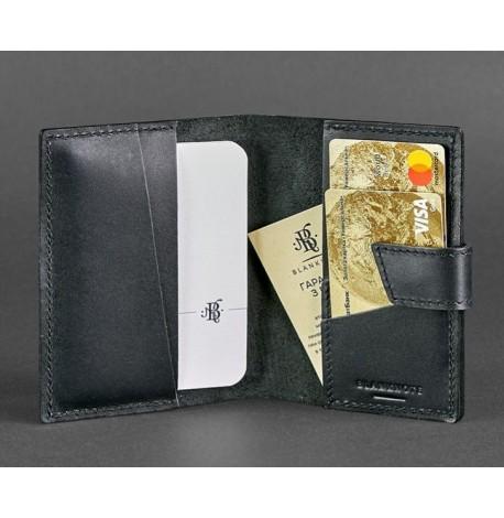 Обложка для паспорта из кожи 4.0 (черная)