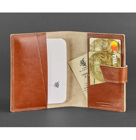 Обкладинка для паспорта зі шкіри 4.0 (світло-коричнева)