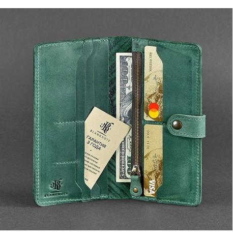 Портмоне из натуральной кожи  7.0 "Инди" (зеленое)