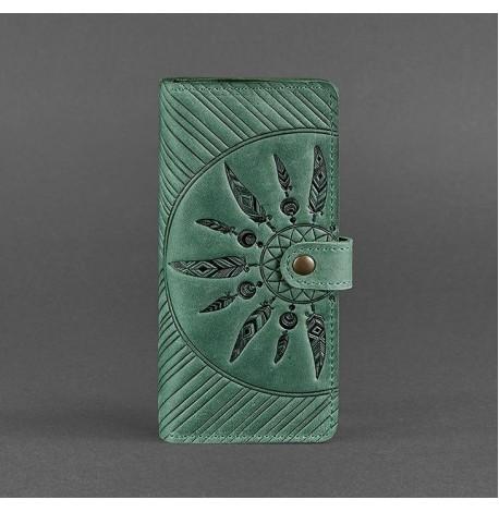 Портмоне из натуральной кожи  7.0 "Инди" (зеленое)