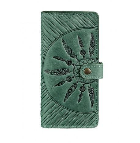 Портмоне из натуральной кожи  7.0 "Инди" (зеленое)