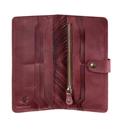 Портмоне з натуральної шкіри 7.0 "Інді" (бордове)