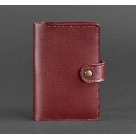 Обложка для паспорта из кожи 3.0 (бордовая)