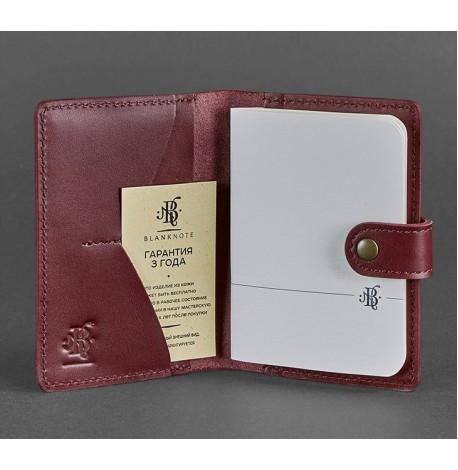 Обложка для паспорта из кожи 3.0 (бордовая)