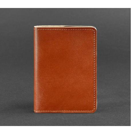 Обкладинка для паспорта зі шкіри 1.3 (світло-коричнева)