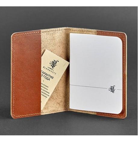 Обкладинка для паспорта зі шкіри 1.3 (світло-коричнева)