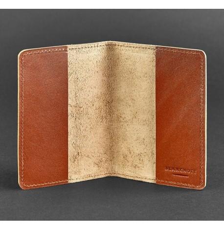 Обкладинка для паспорта зі шкіри 1.3 (світло-коричнева)