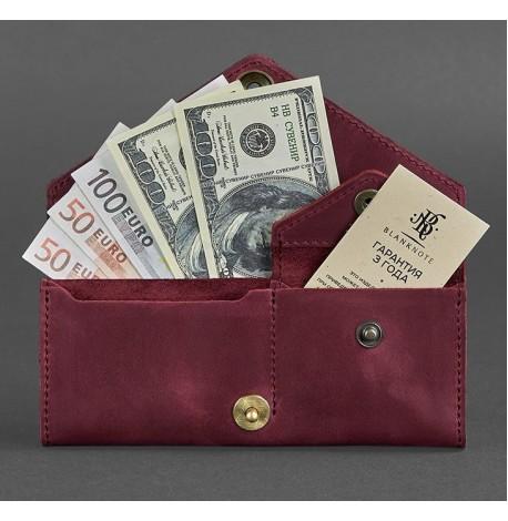 Гаманець жіночий з натуральної шкіри Керрі 1.0 (шкіра crazy horse) бордовий
