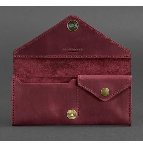 Гаманець жіночий з натуральної шкіри Керрі 1.0 (шкіра crazy horse) бордовий