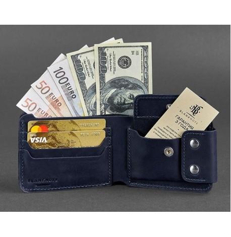 Чоловіче портмоне з натуральної шкіри Zeus 9.0 (темно-синє)