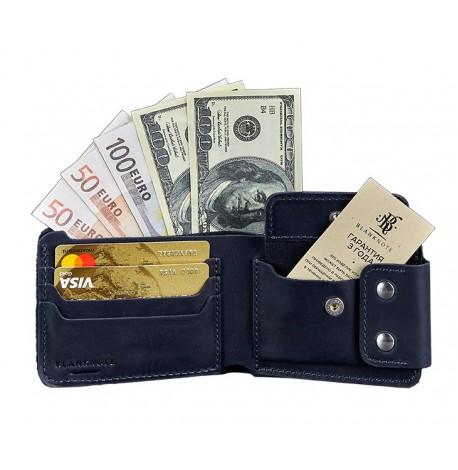 Чоловіче портмоне з натуральної шкіри Zeus 9.0 (темно-синє)