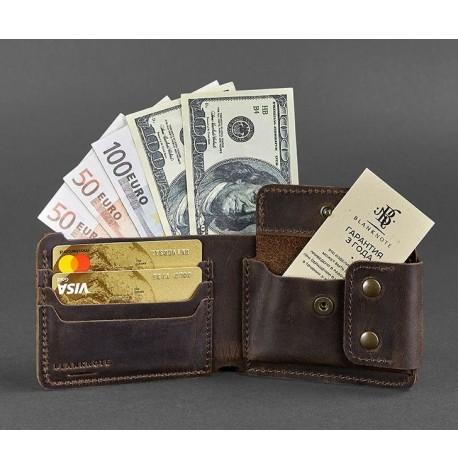 Мужское портмоне из натуральной кожи Zeus 9.0 (темно-коричневое)