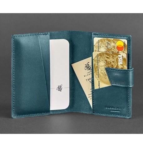 Обложка для паспорта из кожи 4.0 (зеленый) кожа Krast