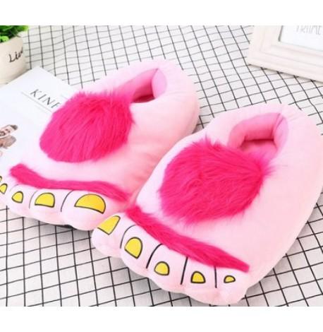 Домашние тапочки "Ножки первобытного человека" (розовые)