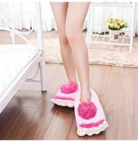 Домашние тапочки "Ножки первобытного человека" (розовые)