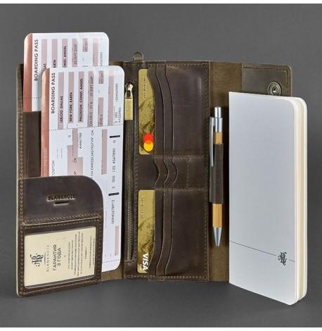 Клатч-органайзер (тревел-кейс) 5.0 (темно-коричневий) шкіра Crazy Horse