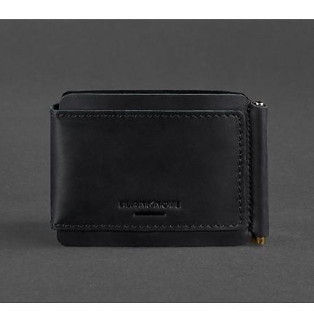 Зажим для грошей шкіряний 10.0 (чорний) шкіра Crazy Horse