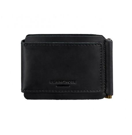 Зажим для грошей шкіряний 10.0 (чорний) шкіра Crazy Horse