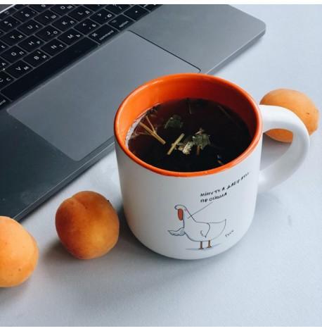 Кружка з Гусьом «Мінутка дабрати» (350 мл) orange