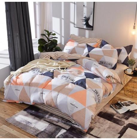 Комплект постельного белья "Треугольники коричневые" (двуспальный-евро)